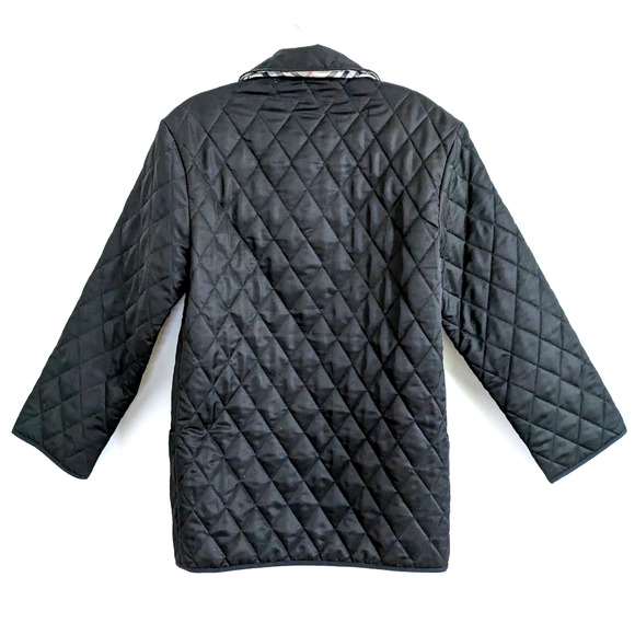 Burberry London Quilted Diamond Black Nova Check Jacket Size Small - Picture 2 of 7